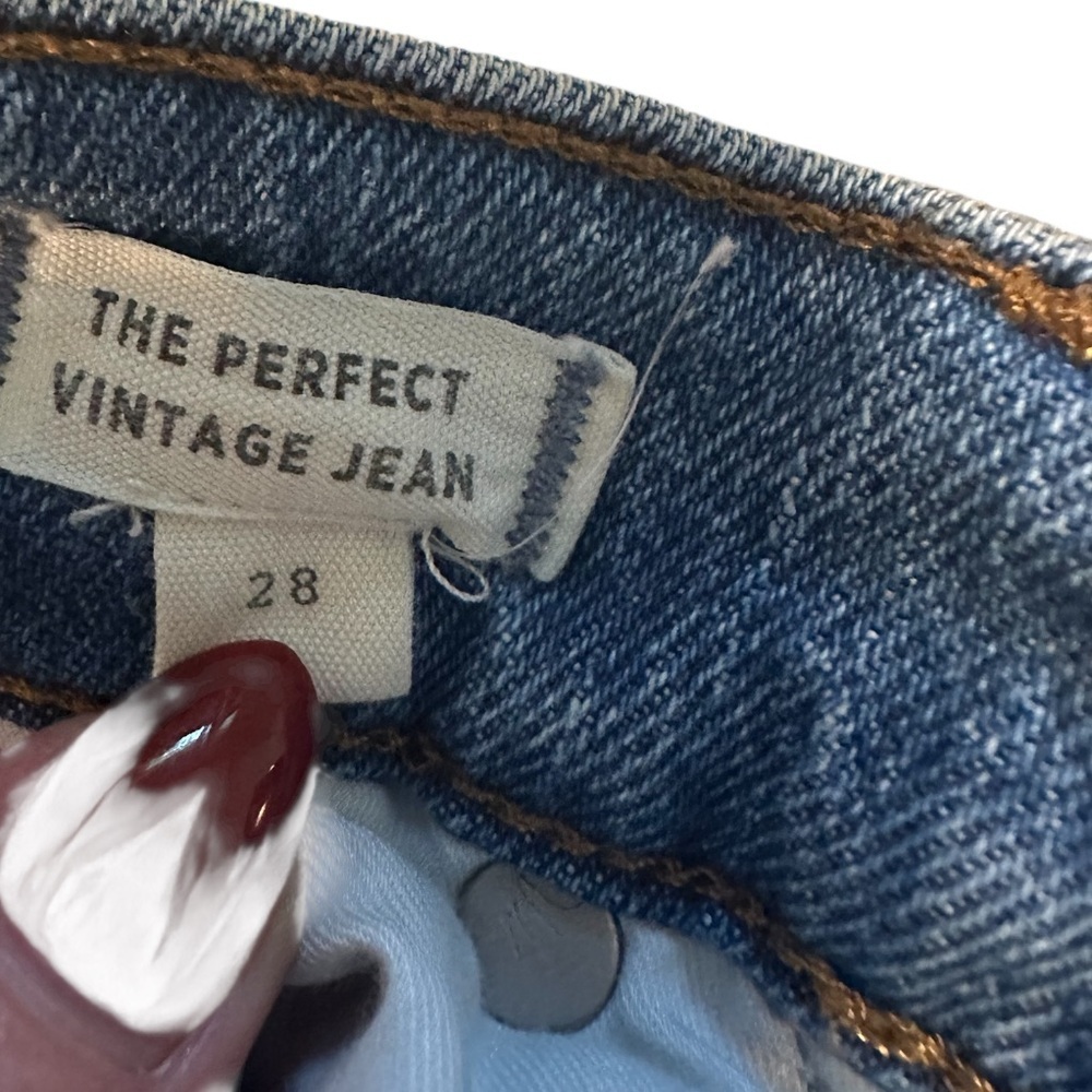 Madewell The Perfect Vintage Jean  Size 28 Distressed Knee - Picture 8 of 8